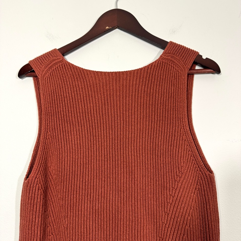 Vince Rust Ribbed Knit Tank Top - Picture 8 of 13